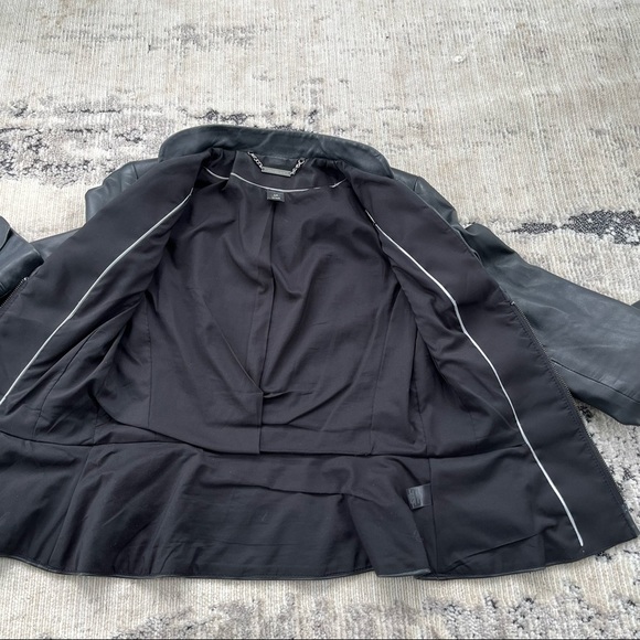 💔 SOLD 💔 White House Black Market Black Leather Peplum Jacket - Picture 10 of 13